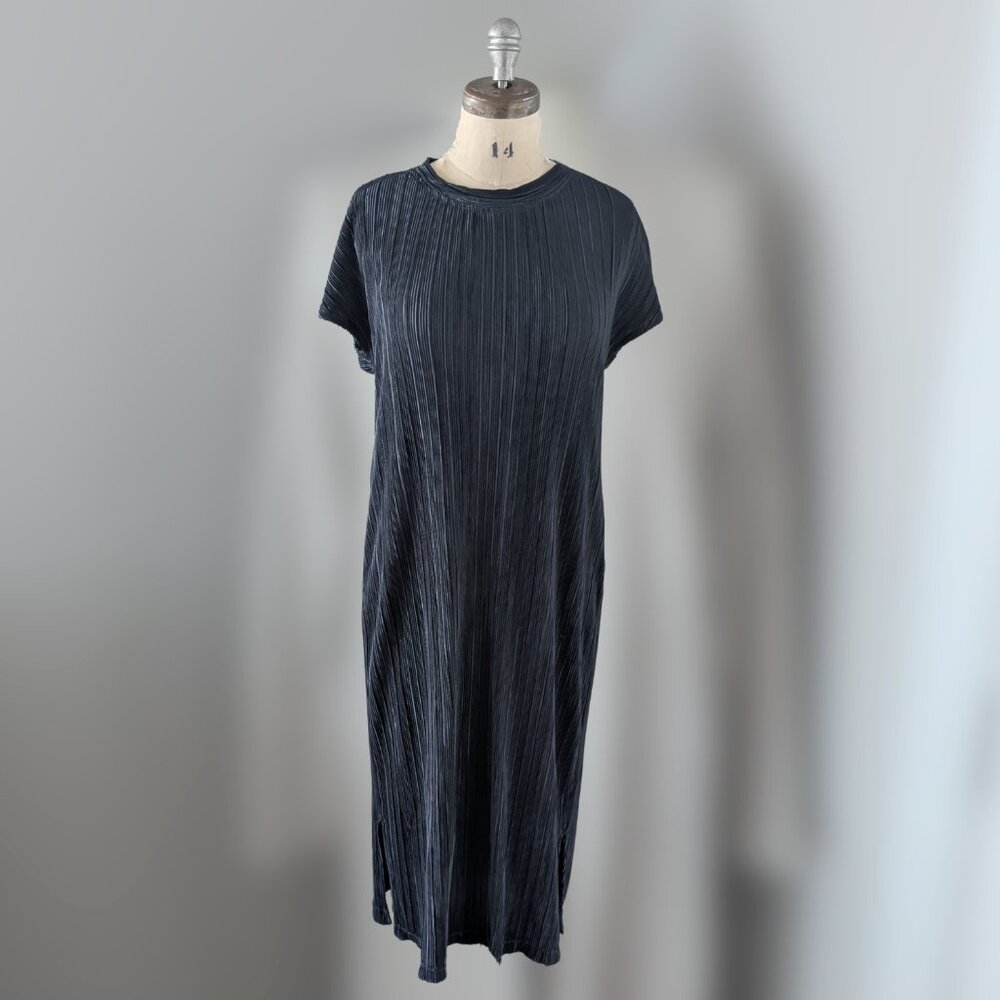 Andrew Marc New York - Gunmetal Navy Crepe Midi Dress
